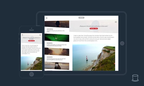 Mobile display side by side with desktop display of a travel site built with appful plugin