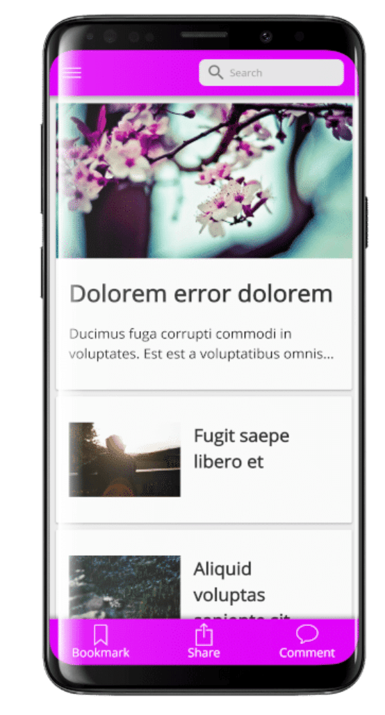 A mobile display of a site built with WPMobile.App plugin