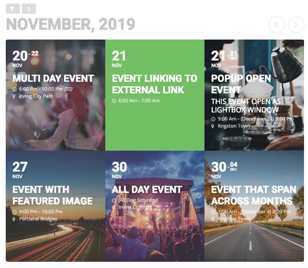 Demo of custom event calendar you can create with EventON plugin