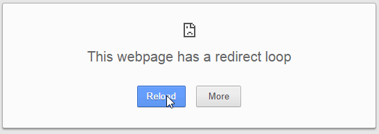 A redirect loop error message in WordPress may appear like this on your browser