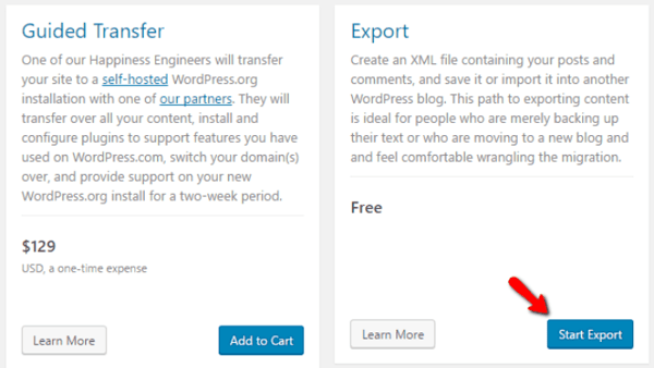 In the admin panel on the left side of your screen, navigate to Tools > Export and click the Start Export button in the Export box