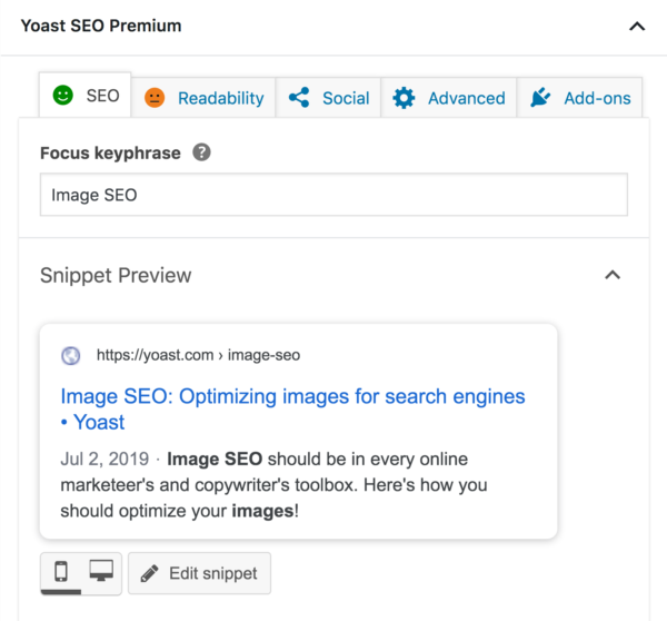 Use Yoast SEO's snippet preview to optimize how your blog content appears in search engine results pages