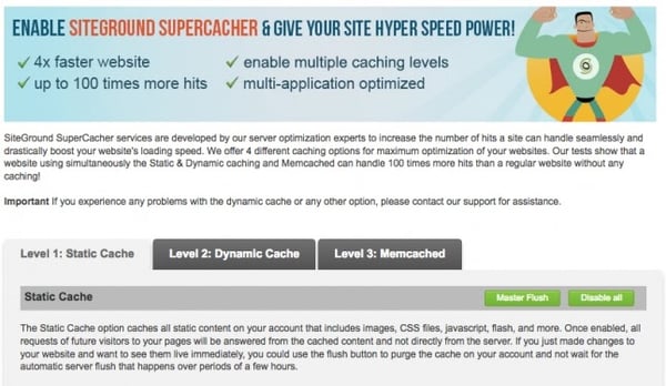 An overview of SiteGround's SuperCacher's static cache level 