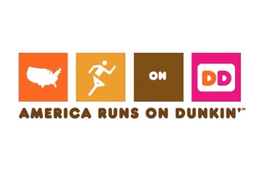 Exemple d'éléments d'identité de marque : slogan de Dunkin Donuts