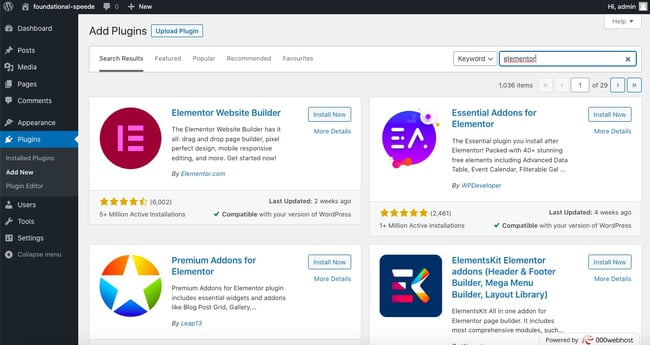 elementor wordpress: How to use Elementor with WordPress — searching elementor in wordpress dashboard to install now