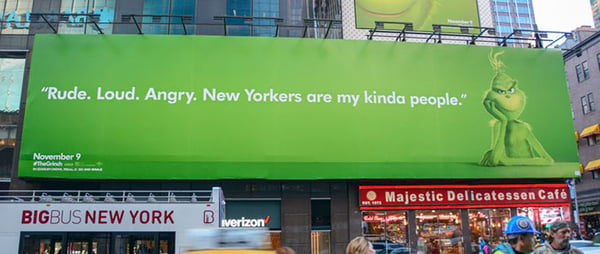 billboard advertising grinch new york city