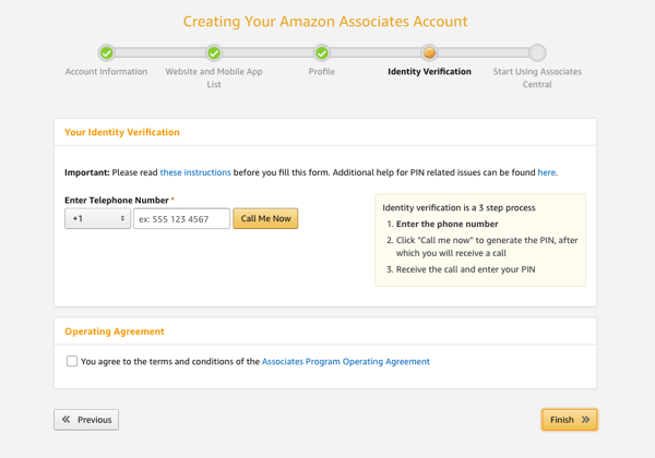Amazon affiliate program, ph no