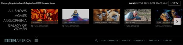 bbc responsive menu plugin with episodes