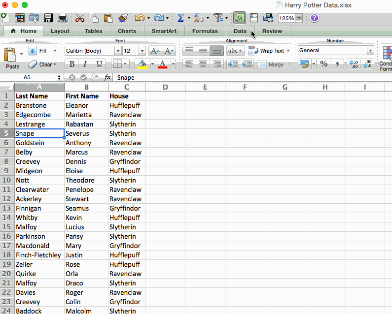 sort alphabetically in excel for mac