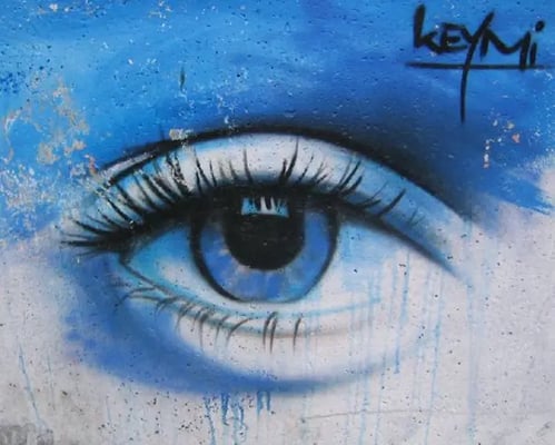 eye-catching content ideas: image shows mural of an eye
