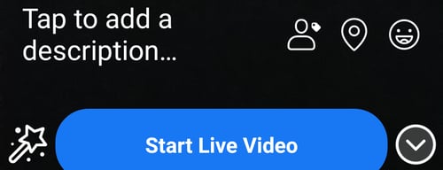 Screenshot of Facebook Start Live Video