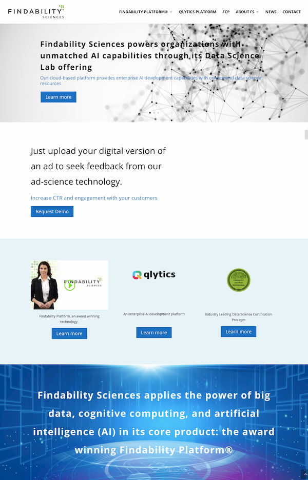 Findability Science website built with Divi theme