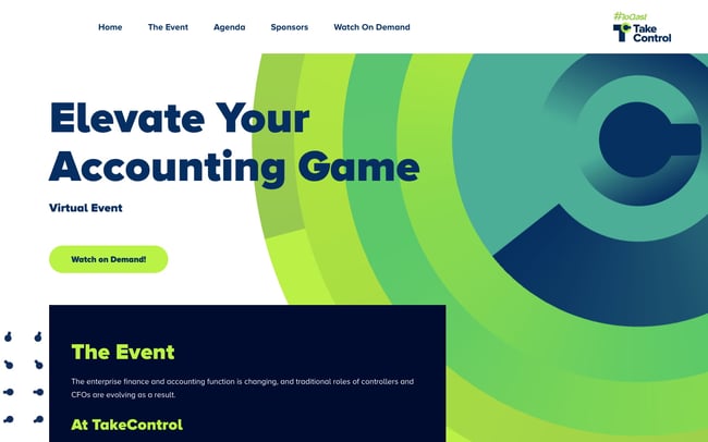 conference websites: FloQasts Take Control home page