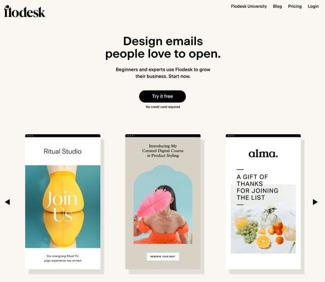 email newsletter templates: flodesk