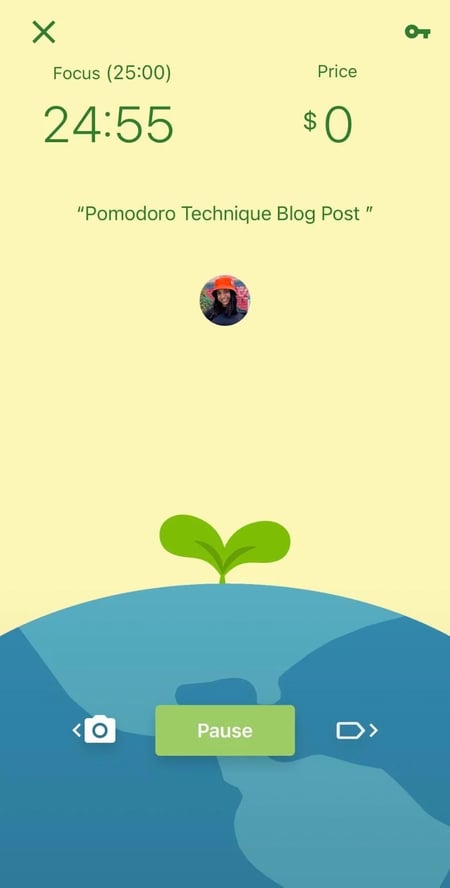 pomodoro technique app, flora