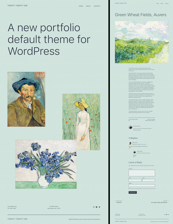 Free Twenty Twenty-One WordPress theme demo designed to look like blank canvas for the Gutenberg editor