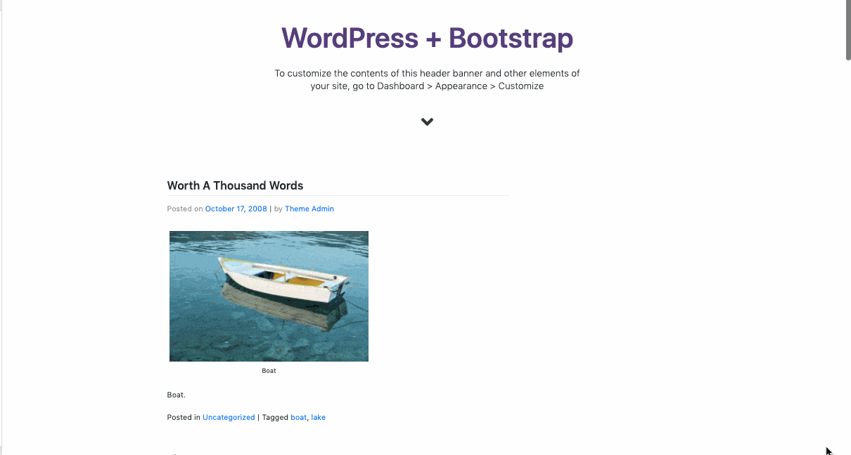 Free WP Bootstrap Starter theme demo