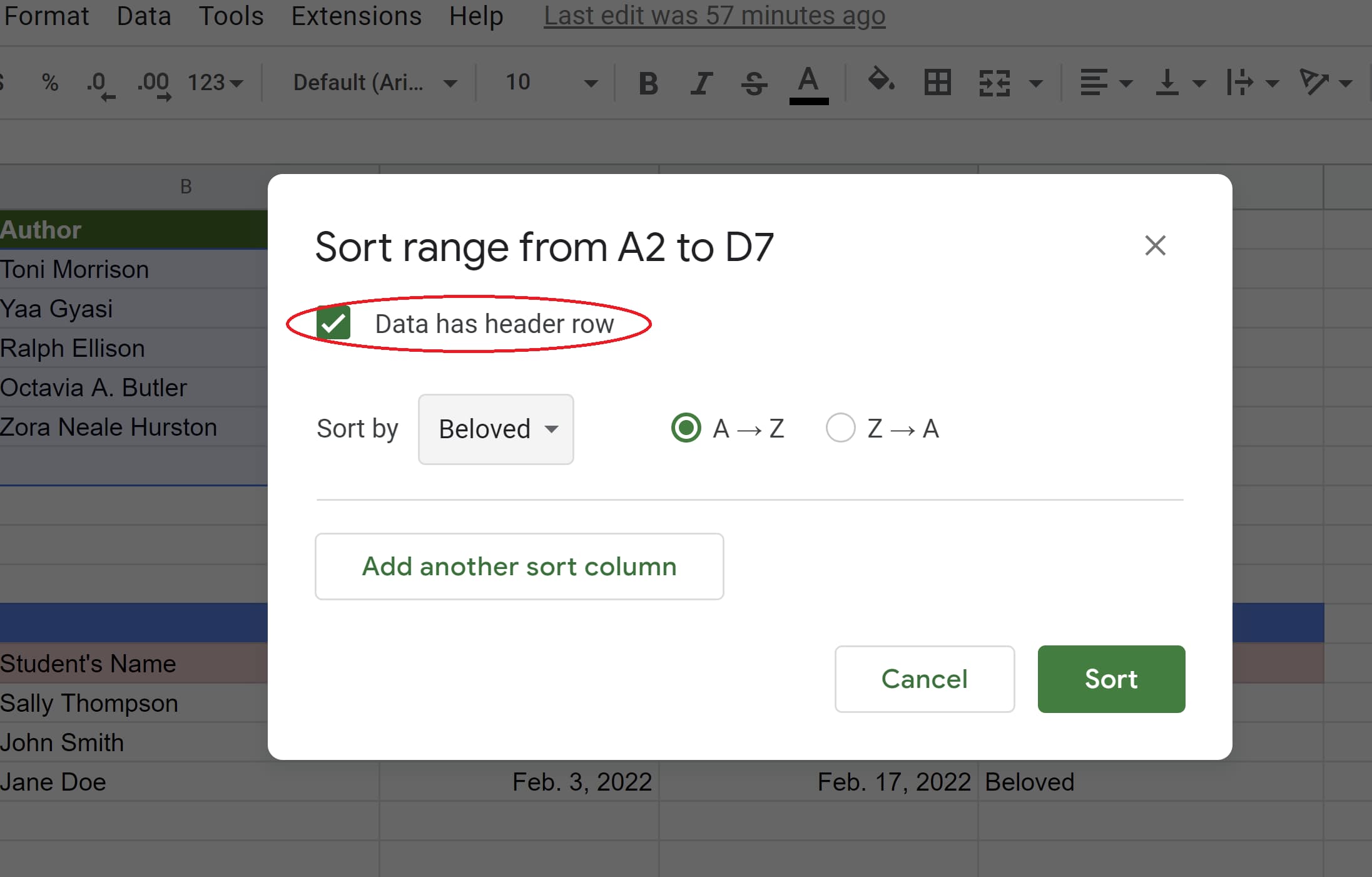 How to Sort in Google Sheets