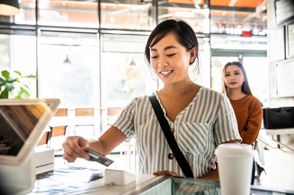 A customer makes a payment