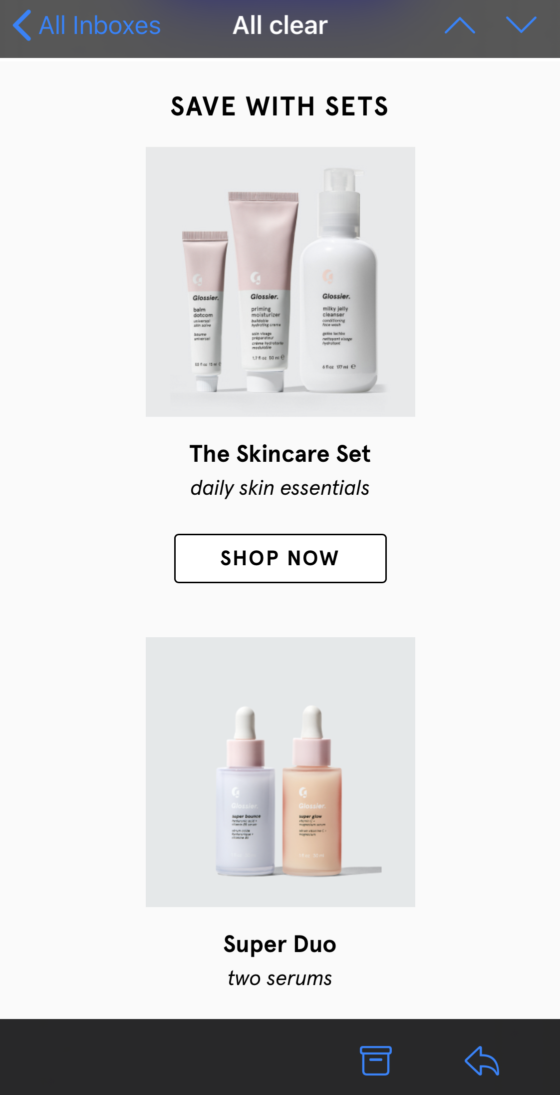 Glossier responsive email Mobile