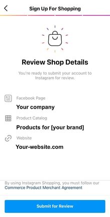 How to submit your Instagram shop account for review step 4