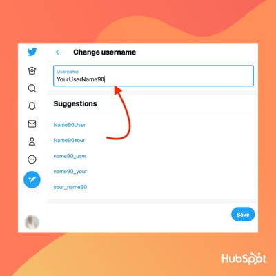 how to change twitter handle: write your new username