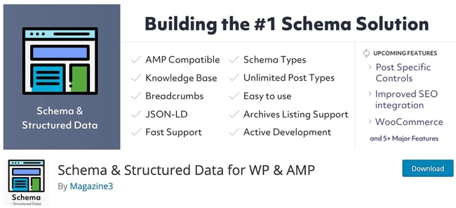 product page for the wordpress amp plugin schema and structured data for wp and amp