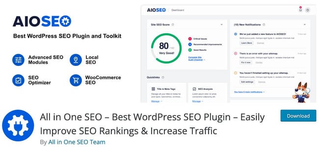 product page for the wordpress amp plugin all in one seo