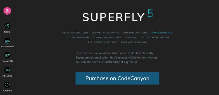 demo para o wordpress mega menu plugin superfly