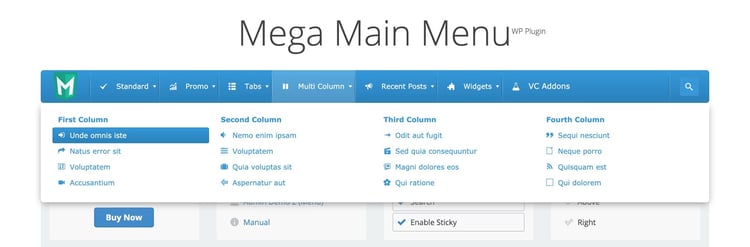 demo para o wordpress mega menu plugin mega menu principal