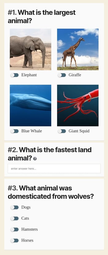 Quiz example created with HD Quiz plugin for WordPress
