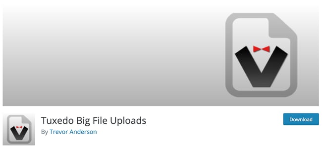 download page for the wordpresss file upload plugin tuxedo big file uploads