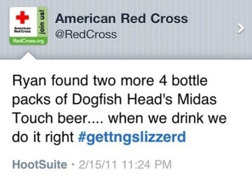 Crisis Communication Example: American Red Cross Tweet