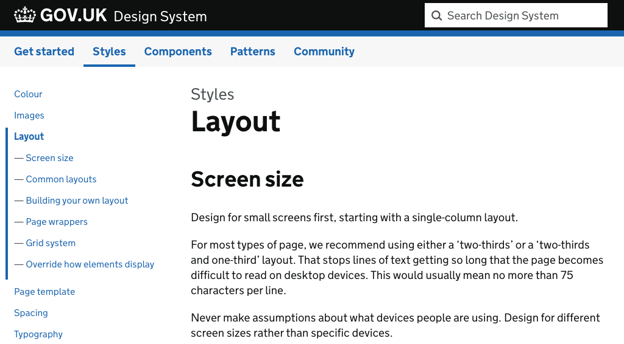 web style guide examples: gov.uk