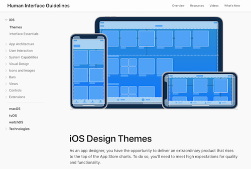 web style guide examples: Apple iOS