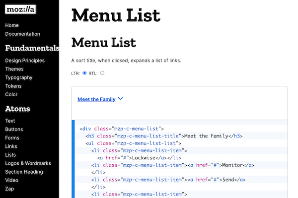 web style guide examples: mozilla