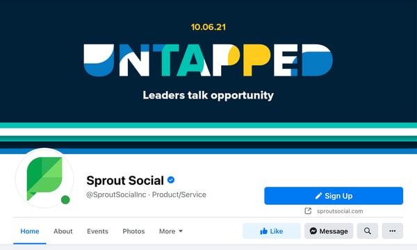 Facebook cover photo example featuring Sprout Social