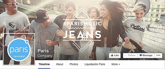 Paris Facebook cover photo with blended profile picture