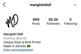 courte idée bio instagram: exemple mangishi