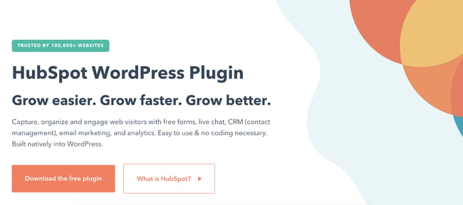 Complemento CRM de WordPress de hubspot