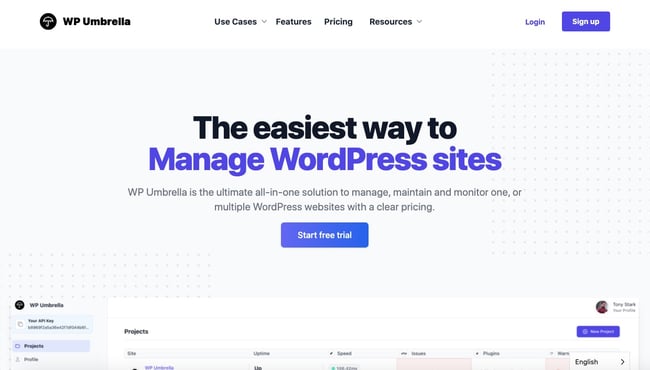 WordPress maintenance service: WP Umbrella