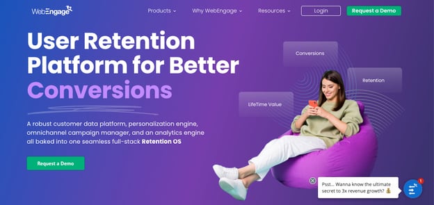 top push notification services: webengage