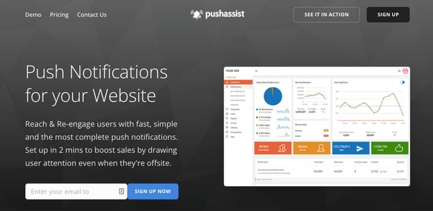 top push notification services: pushassist