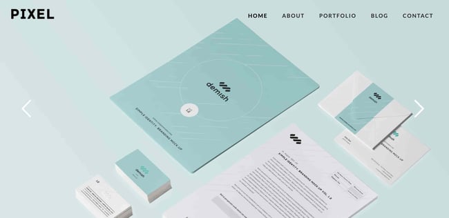 preview for the artist WordPress theme Pixel