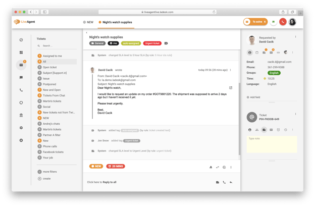 LiveAgent screenshot