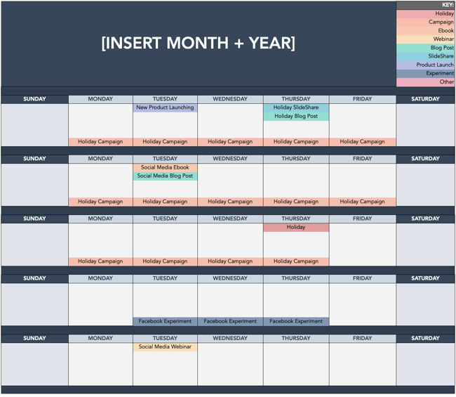 HubSpot content calendar