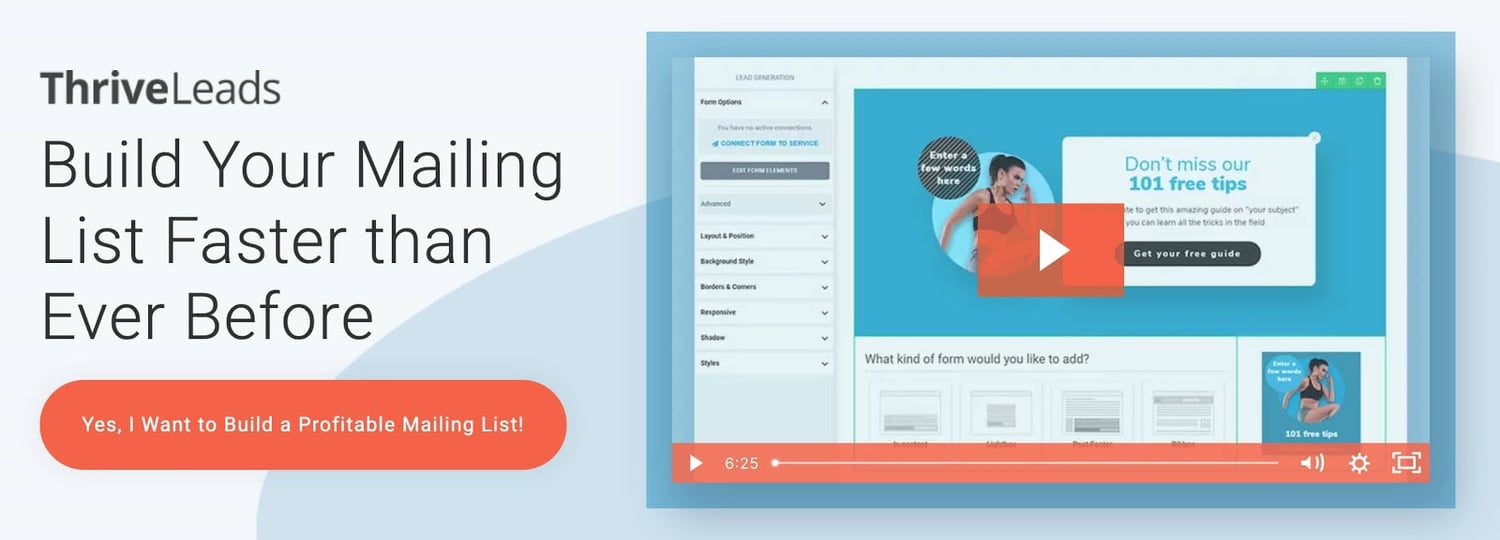 product page for the WordPress call to action plugin Thrive LEads