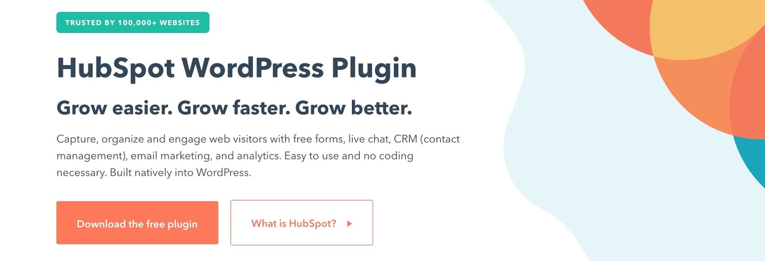 product page for the WordPress call to action plugin HubSpot WordPress Plugin