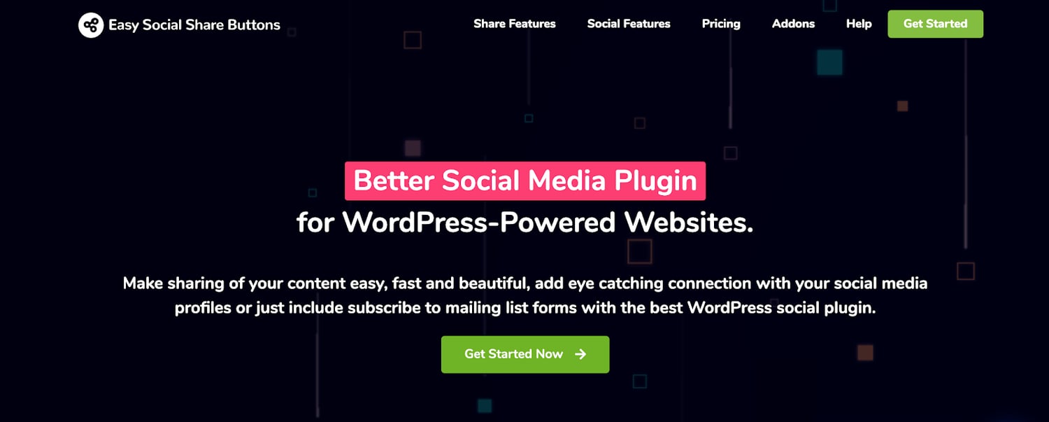 product page for the WordPress call to action plugin Easy Social Share Buttons