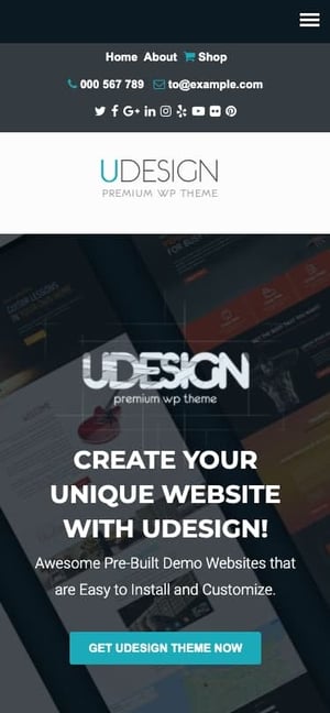 mobile preview of the mobile friendly wordpress theme uDesign
